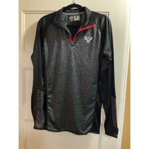 Mad Oxx Mens Quarter Zip Pullover Black Grey Crackle Print Dri Fit Size L